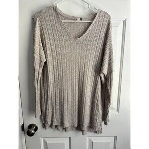 Anthropologie Top Womens Small Oatmeal Brown Knit Long Sleeve Akemi Kin Blouse